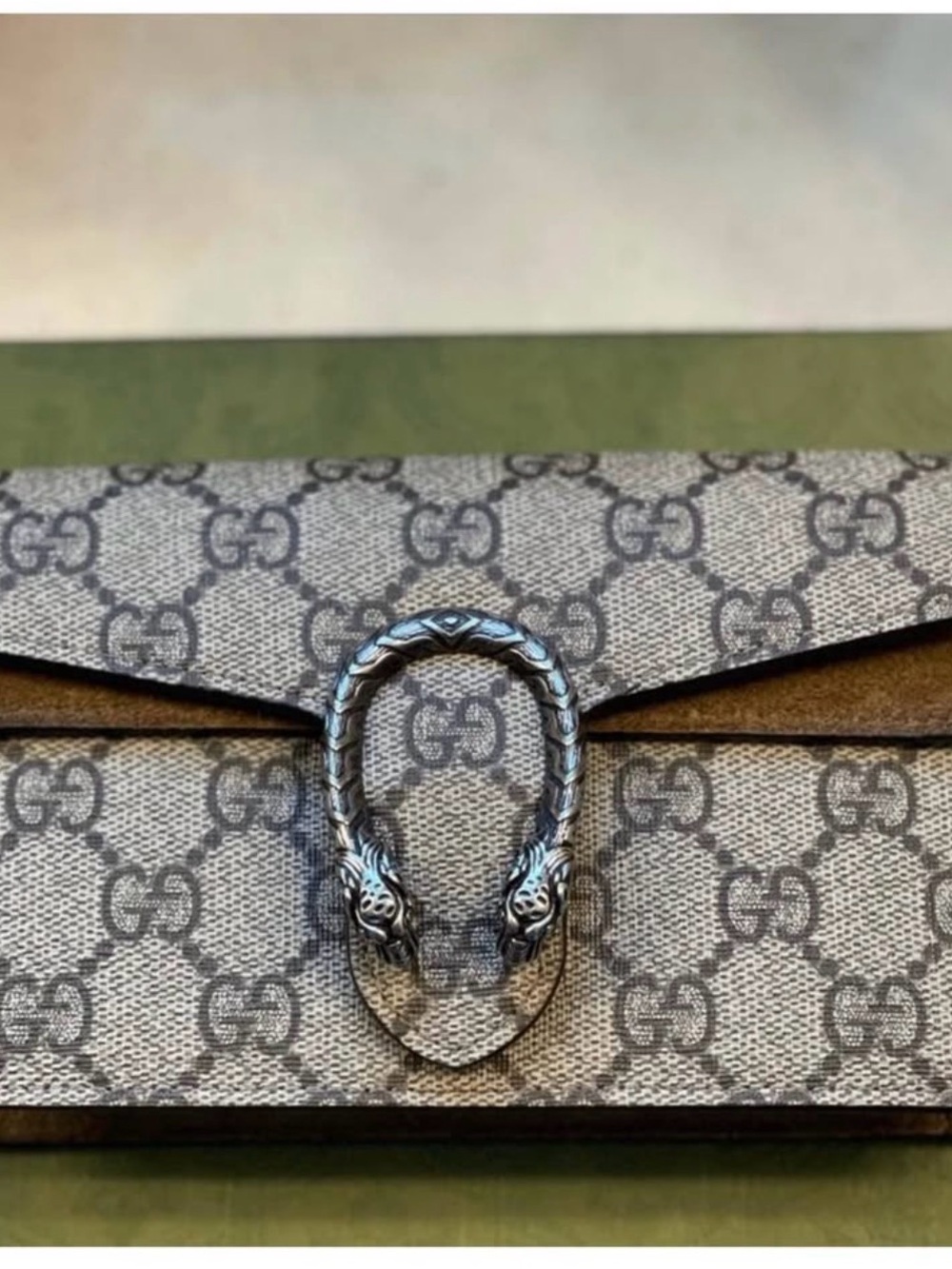 Gucci Beige GG Supreme Dionysus Card Holder Wallet